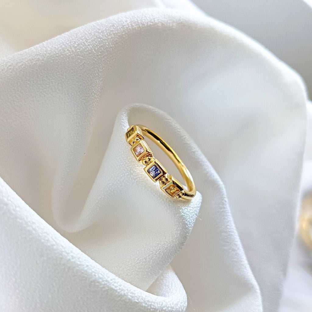 Princess Cut Birthstone Ring