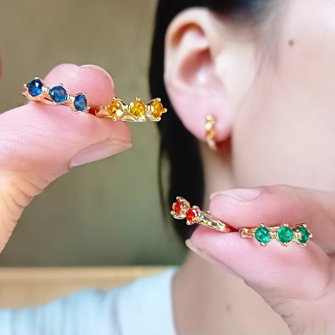 Hoops Birthstone Earrings