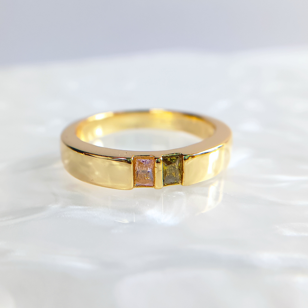 Baguette Family Birthstone Ring