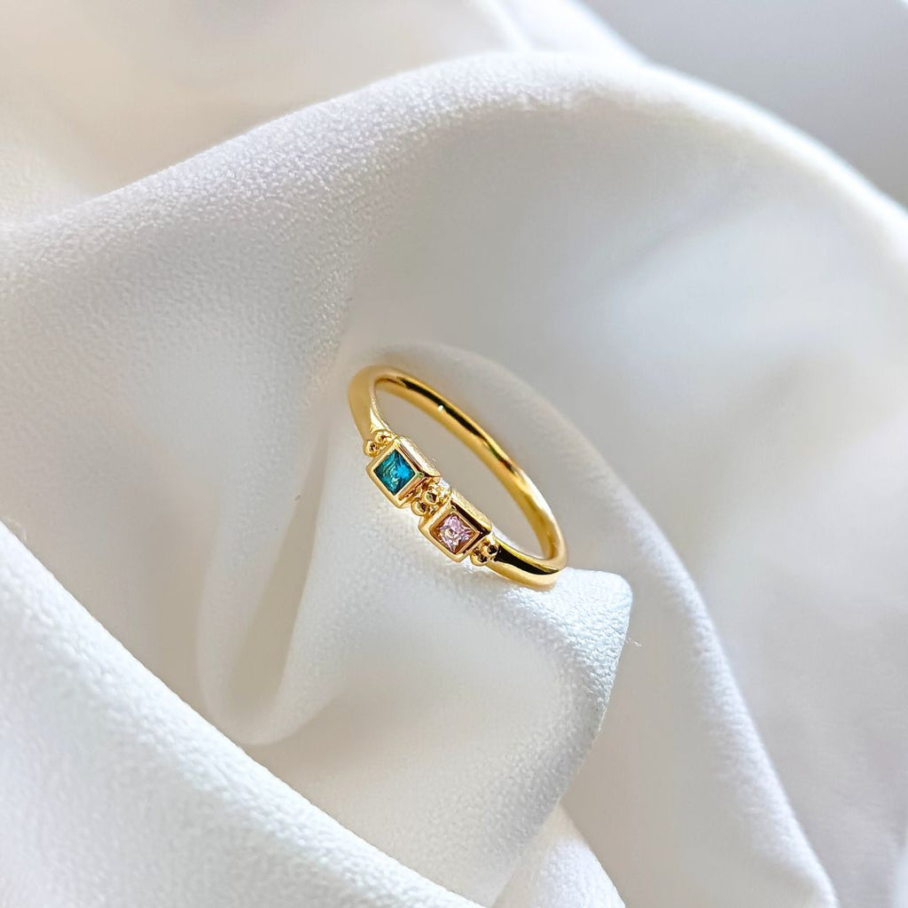 Princess Cut Birthstone Ring