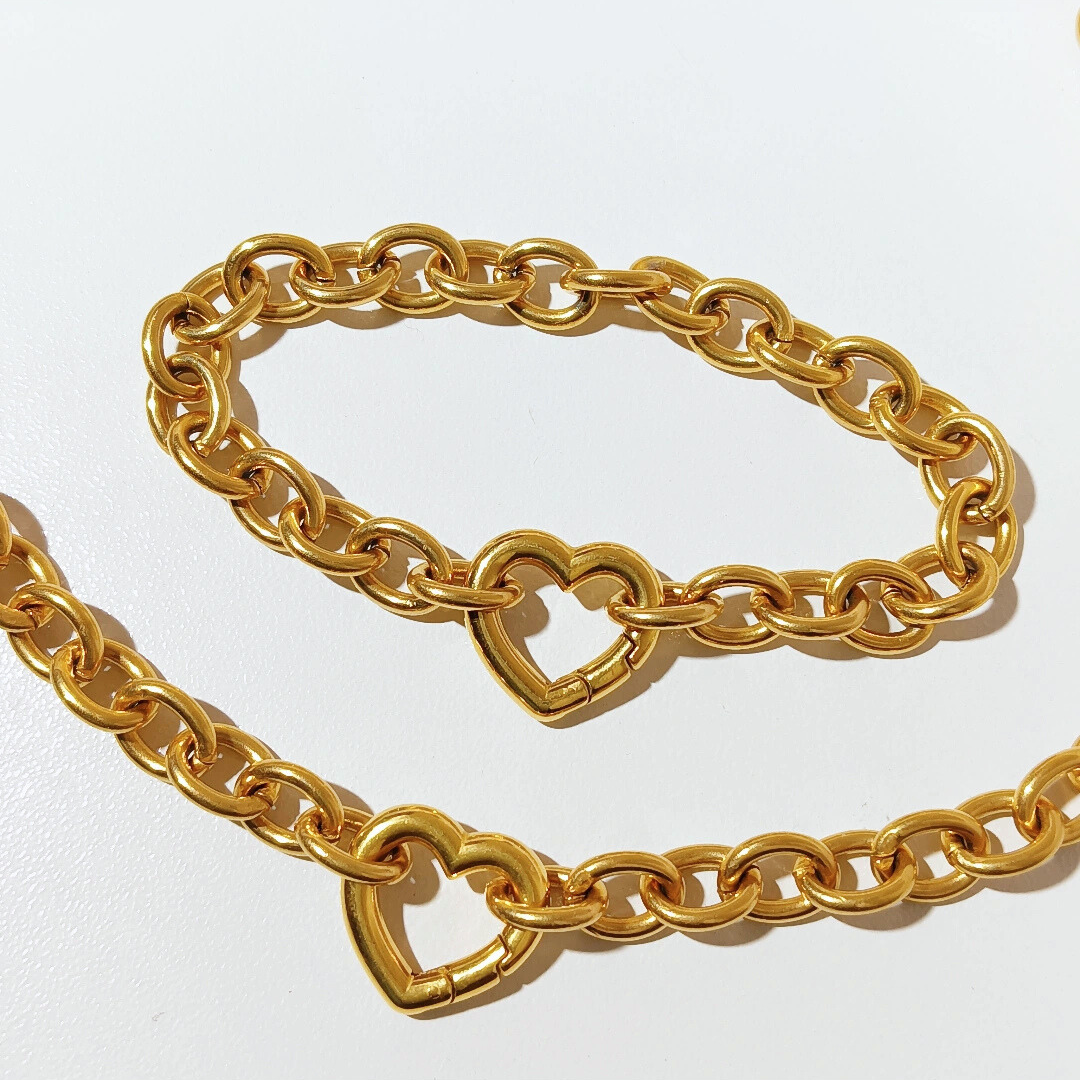 Chunky Heart Bracelet & Necklace Set