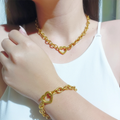 Chunky Heart Bracelet & Necklace Set