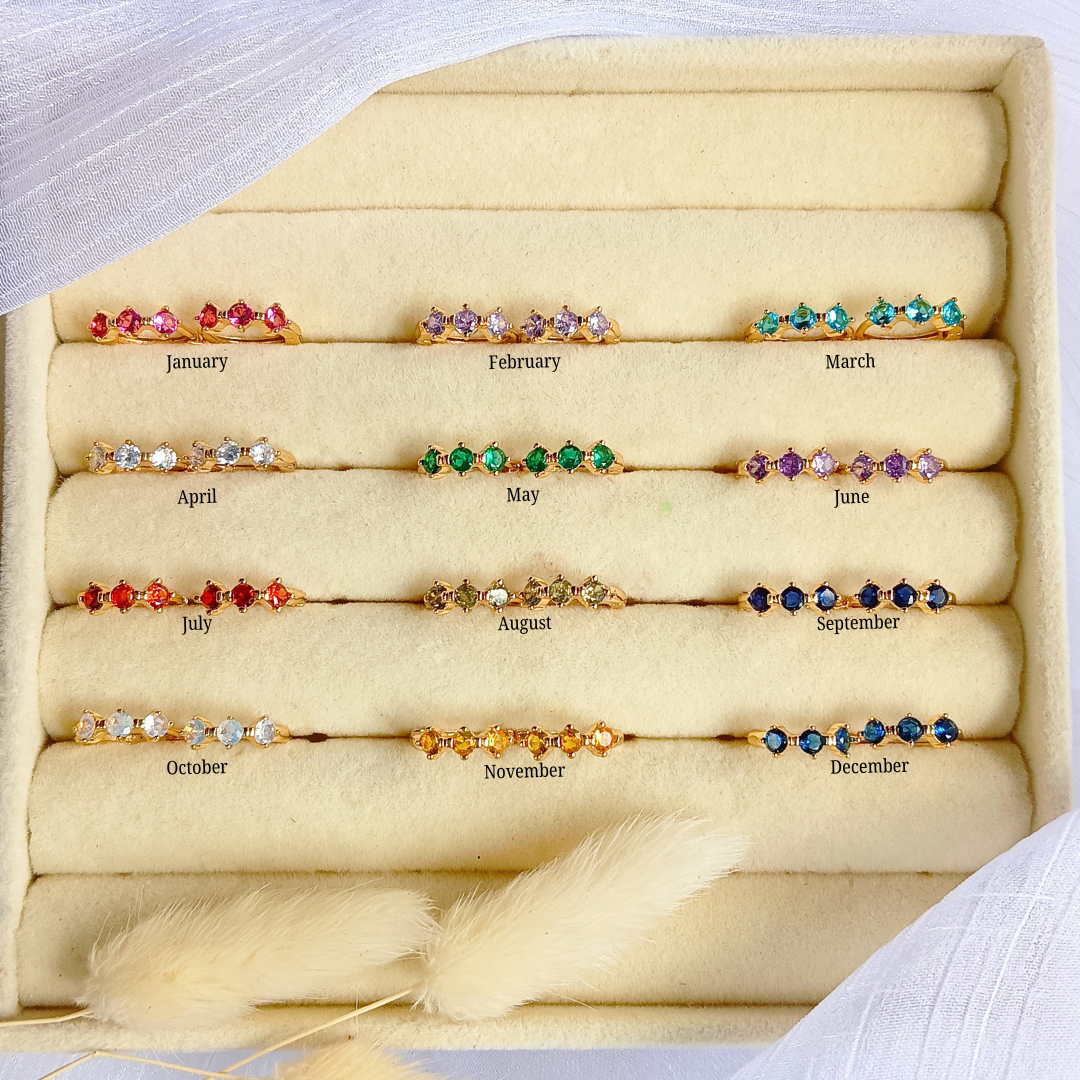 Hoops Birthstone Earrings